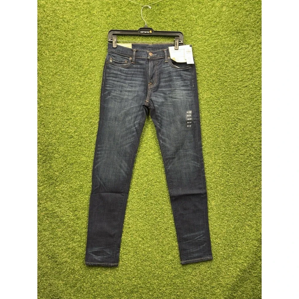 ABERCROMBIE & FITCH Jeans Mens 30x32 Super Skinny Performance Stretch Dark Denim